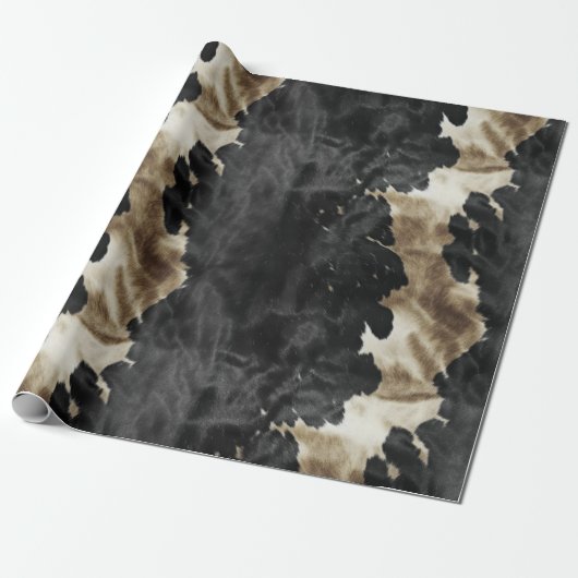 Black Gold Western Cowhide Geschenkpapier (Ungerollt)