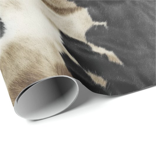 Black Gold Western Cowhide Geschenkpapier (Rolleneckpunkt)