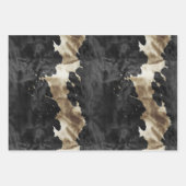 Black Gold Western Cowhide Geschenkpapier Set (Vorderseite)