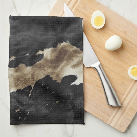 Black Gold Western Cowhide Geschirrtuch (Viertel Falte)