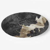 Black Gold Western Cowhide Pappteller (Schrägansicht)