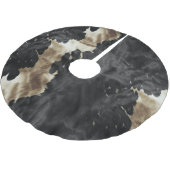 Black Gold Western Cowhide Polyester Weihnachtsbaumdecke (Schrägansicht)