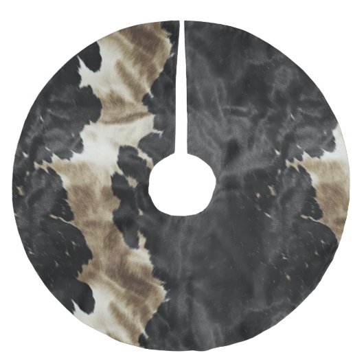 Black Gold Western Cowhide Polyester Weihnachtsbaumdecke (Vorderseite)