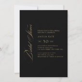 Black & Gold Whimsy Script Brautparty Foto Einladung (Vorderseite)