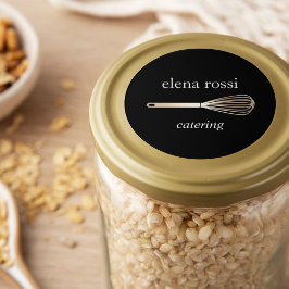 Black & Gold Whisky-Logo | Koch Caterer Baker Runder Aufkleber