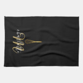Black Gold Whisky Monogram Geschirrtuch (Horizontal)