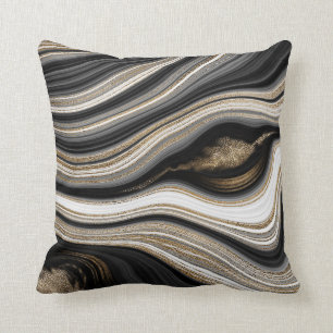 Black Gold White Agate Kissen