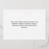 Black Gold White Certificate of Authenticity Folieneinladung (Rückseite)