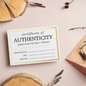 Black Gold White Certificate of Authenticity Folieneinladung