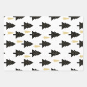 Black Gold White Christmas Tree Weihnachtsmuster Geschenkpapier Set (Vorderseite 3)