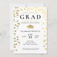 Black Gold White Confetti Foto Graduation Party I