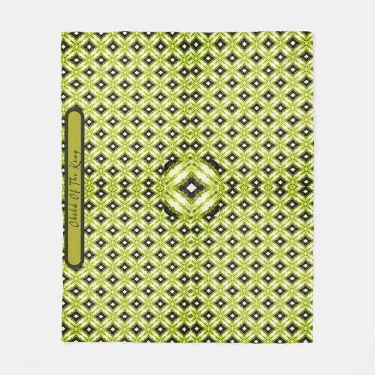 Black Gold White Diamond Muster Fleecedecke (Vorderseite)