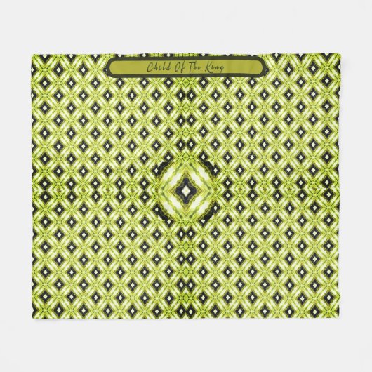 Black Gold White Diamond Muster Fleecedecke (Vorderseite (Horizontal))