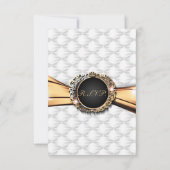 Black Gold & White Elegane Luxury Wedding RSVP Einladung (Rückseite)