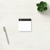 Black Gold White Elegant Simple Template Monogram Post-it Klebezettel (Büro)