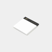 Black Gold White Elegant Simple Template Monogram Post-it Klebezettel (angewinkelt)