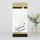 Black Gold White Lilie Probe Einladung (Stehend Vorderseite)