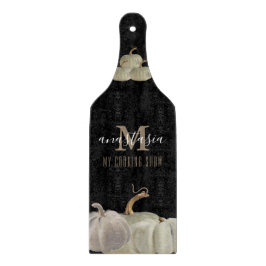 Black Gold White Pumpkin My Cooking Show Monogram Schneidebrett