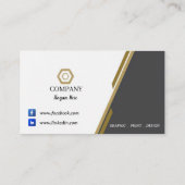 Black Gold & White QR Code Business Cards 34 Pack Visitenkarte (Rückseite)