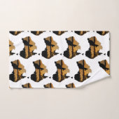 Black, Gold & White Sunset Kangaroo Tree Australie Badhandtuch Set (Handtuch)