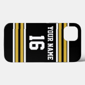 Black Gold White Team Jersey Name Case-Mate iPhone Hülle (Rückseite (Horizontal))