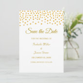Black Gold White Wedding Save the Date Einladung (Stehend Vorderseite)