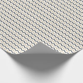 Black Gold White Zickzack Zig Zag Muster Geschenkpapier (Ecke)