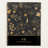 Black Gold Wildflowers floral bloom 2026  planner Planer (Vorderseite)