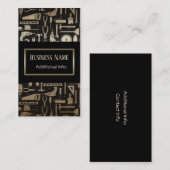 Black & Gold Workshop Tools Business Card 4 Visitenkarte (Vorne/Hinten)