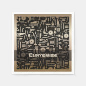 Black & Gold Workshop Tools Napkins Serviette (Vorderseite)