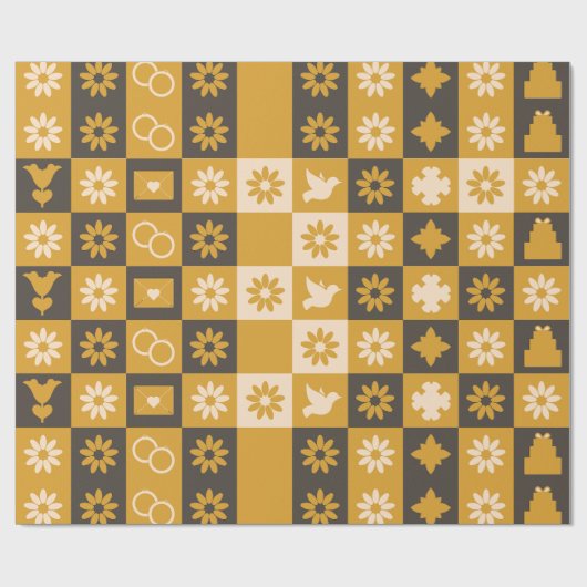 Black & Gold Wrapping Paper Geschenkpapier (Flach)