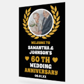 Black Gold Wreath Foto 60. Hochzeitstag Acrylschild (Winkel)