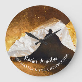 Black Gold Yoga Meditation Instructor Reiki Master Große Wanduhr