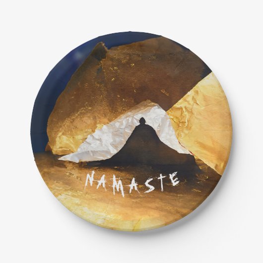 Black Gold Yoga Meditation Instructor Reiki Master Pappteller (Vorderseite)