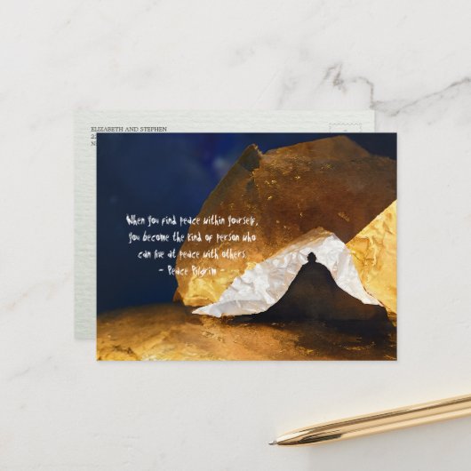 Black Gold Yoga Meditation Instructor Reiki Master Postkarte (Vorderseite/Rückseite Beispiel)