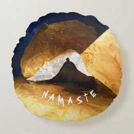 Black Gold Yoga Meditation Instructor Reiki Master Rundes Kissen