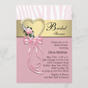 Black Gold Zebra Pink Zebra Brautparty Einladung