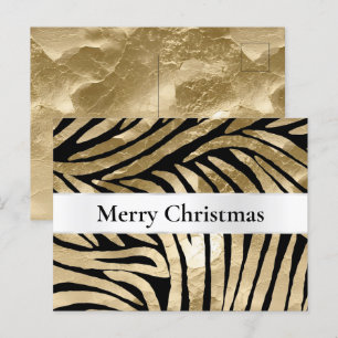 Black Gold Zebra Postkarte