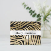 Black Gold Zebra Postkarte (Stehend Vorderseite)