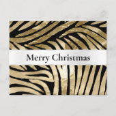 Black Gold Zebra Postkarte (Vorderseite)