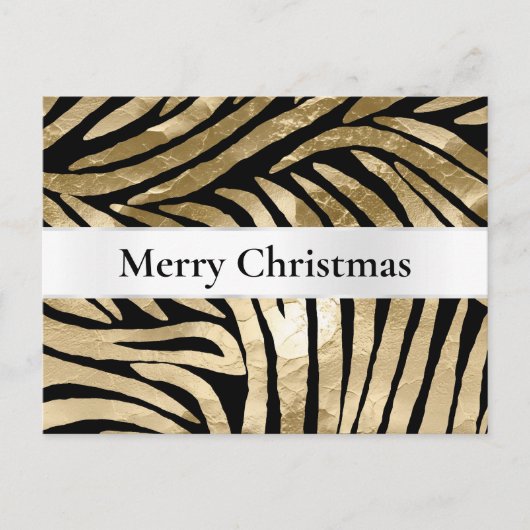 Black Gold Zebra Postkarte (Vorderseite)