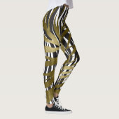Black & Gold Zebra Print Safari Chic Glamour Leggings (Rechts)