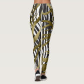 Black & Gold Zebra Print Safari Chic Glamour Leggings (Rückseite)