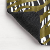 Black & Gold Zebra Print Safari Chic Glamour Mousepad (Ecke)