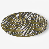 Black & Gold Zebra Print Safari Chic Glamour Pappteller (Schrägansicht)