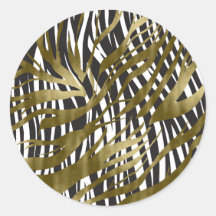 Black & Gold Zebra Print Safari Chic Glamour
