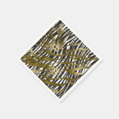 Black & Gold Zebra Print Safari Chic Glamour Serviette (Ecke)