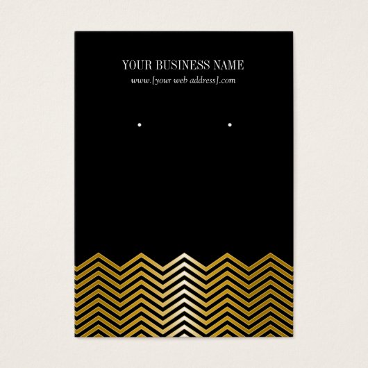 Black Gold Zickzack benutzerdefinierte Earring-Kar (Vorderseite)