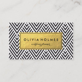 Black & Gold Zickzack Patches Business Card Visitenkarte