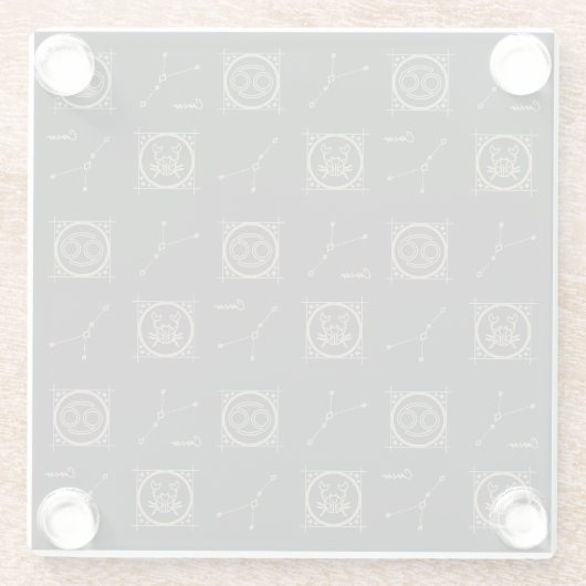 Black & Gold Zodiac Cancer Astrologie Star-Zeichen Glasuntersetzer (Rückseite)